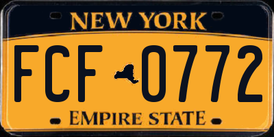 NY license plate FCF0772