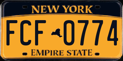NY license plate FCF0774