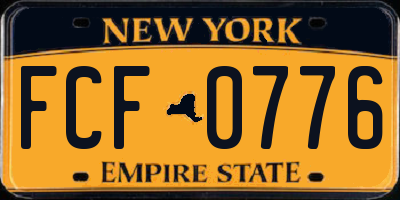 NY license plate FCF0776