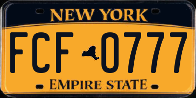 NY license plate FCF0777