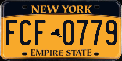 NY license plate FCF0779