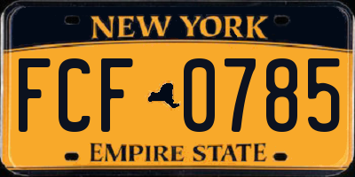 NY license plate FCF0785