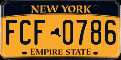 NY license plate FCF0786