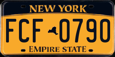 NY license plate FCF0790