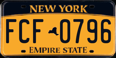 NY license plate FCF0796