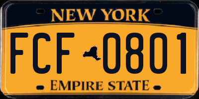 NY license plate FCF0801