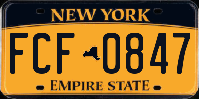 NY license plate FCF0847
