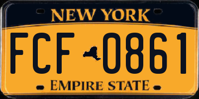 NY license plate FCF0861