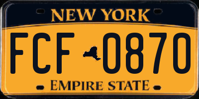NY license plate FCF0870
