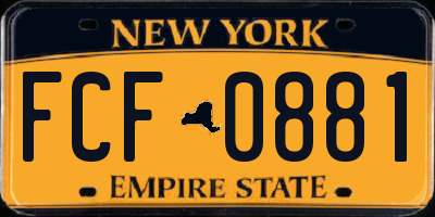 NY license plate FCF0881