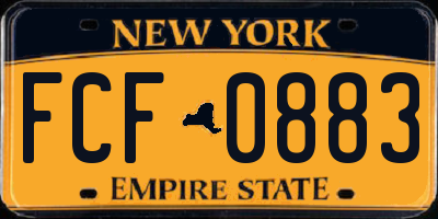 NY license plate FCF0883