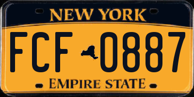 NY license plate FCF0887