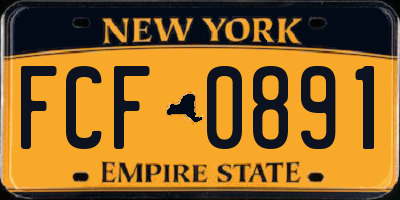 NY license plate FCF0891