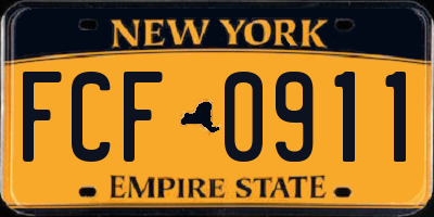 NY license plate FCF0911