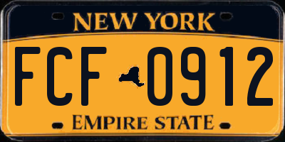 NY license plate FCF0912