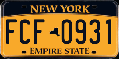 NY license plate FCF0931