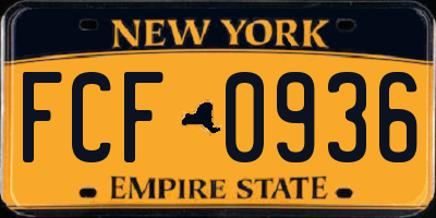 NY license plate FCF0936