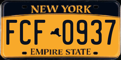 NY license plate FCF0937