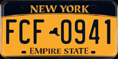 NY license plate FCF0941
