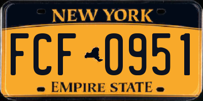 NY license plate FCF0951
