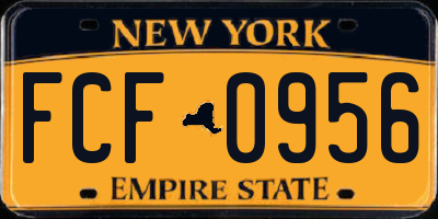 NY license plate FCF0956