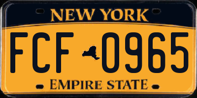 NY license plate FCF0965
