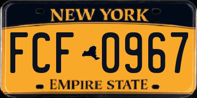 NY license plate FCF0967