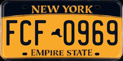 NY license plate FCF0969