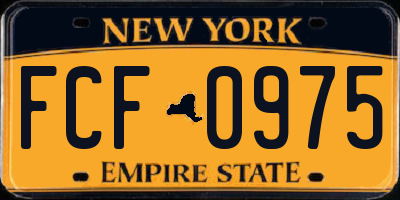 NY license plate FCF0975