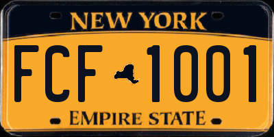 NY license plate FCF1001
