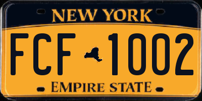NY license plate FCF1002