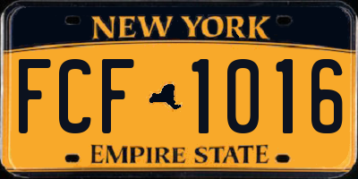NY license plate FCF1016