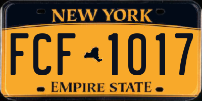 NY license plate FCF1017