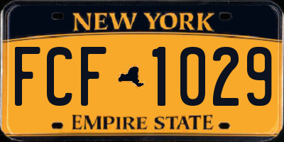 NY license plate FCF1029