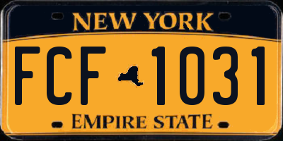 NY license plate FCF1031