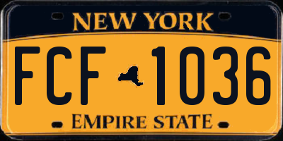 NY license plate FCF1036