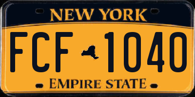 NY license plate FCF1040