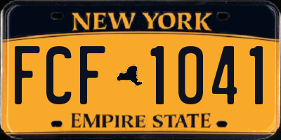 NY license plate FCF1041