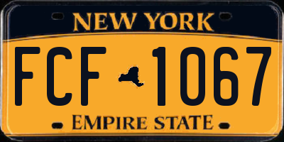 NY license plate FCF1067