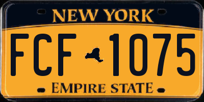 NY license plate FCF1075
