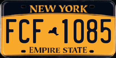 NY license plate FCF1085