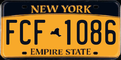 NY license plate FCF1086
