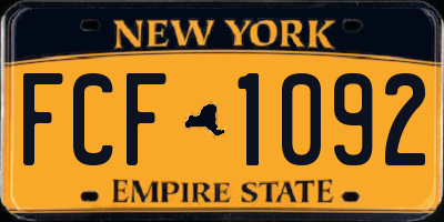NY license plate FCF1092
