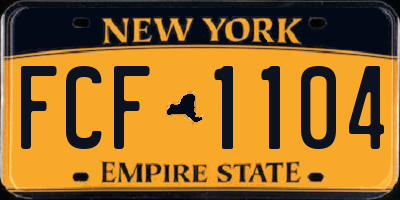 NY license plate FCF1104
