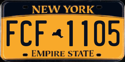 NY license plate FCF1105