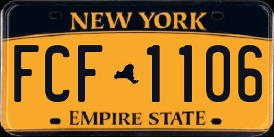 NY license plate FCF1106