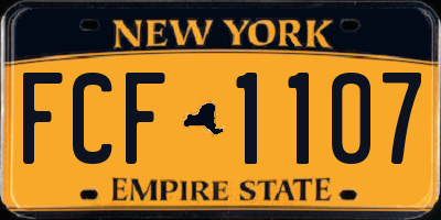NY license plate FCF1107