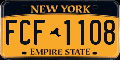 NY license plate FCF1108