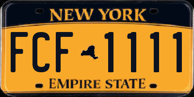 NY license plate FCF1111