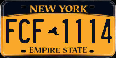 NY license plate FCF1114